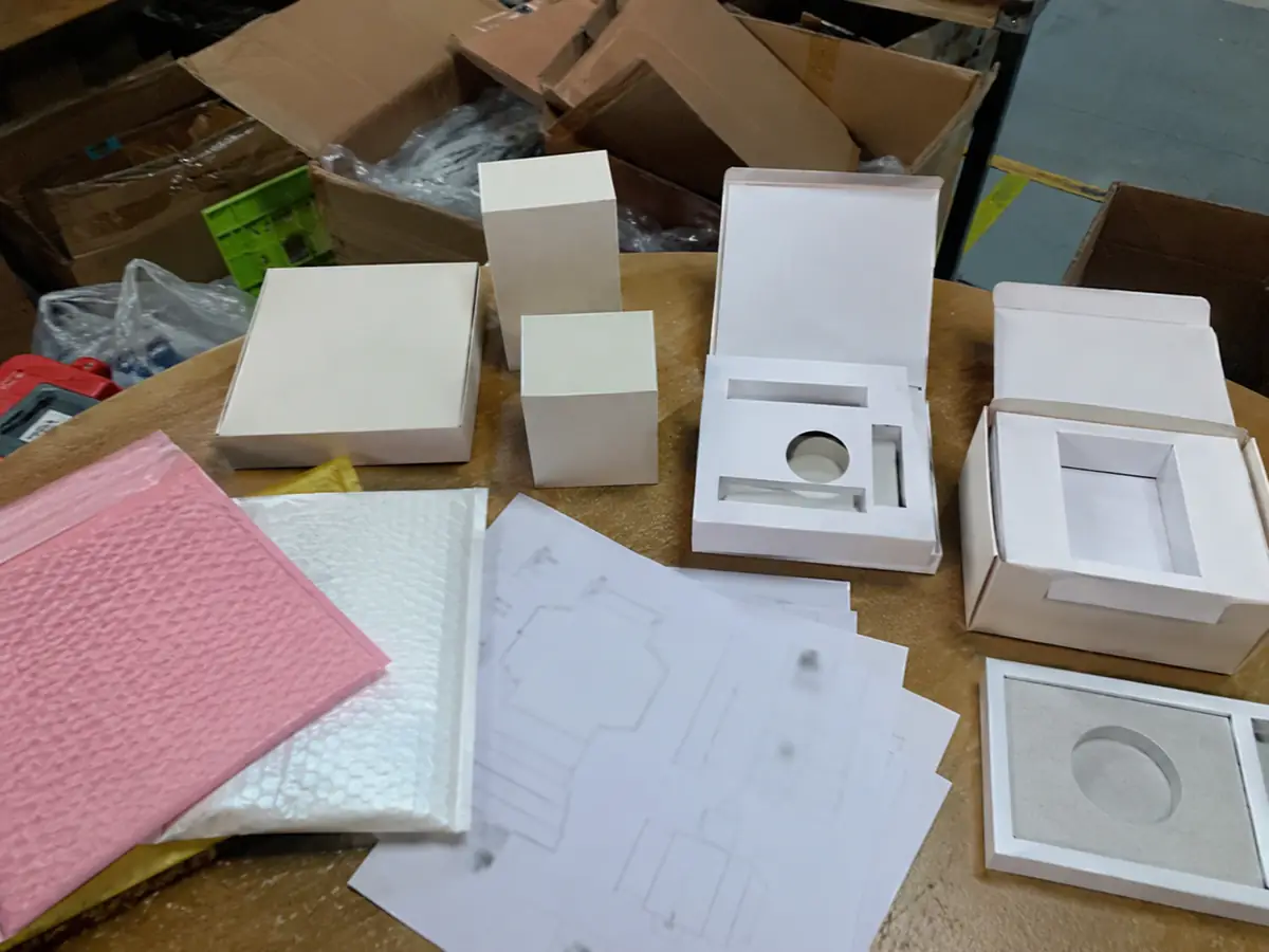Custom packaging samples checked before private-label shipment